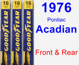 Front & Rear Wiper Blade Pack for 1976 Pontiac Acadian - Premium