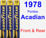 Front & Rear Wiper Blade Pack for 1978 Pontiac Acadian - Premium