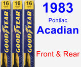 Front & Rear Wiper Blade Pack for 1983 Pontiac Acadian - Premium