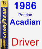 Driver Wiper Blade for 1986 Pontiac Acadian - Premium