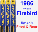 Front & Rear Wiper Blade Pack for 1986 Pontiac Firebird - Premium