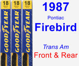 Front & Rear Wiper Blade Pack for 1987 Pontiac Firebird - Premium