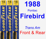 Front & Rear Wiper Blade Pack for 1988 Pontiac Firebird - Premium