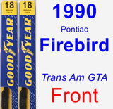 Front Wiper Blade Pack for 1990 Pontiac Firebird - Premium