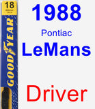 Driver Wiper Blade for 1988 Pontiac LeMans - Premium