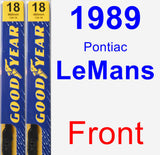 Front Wiper Blade Pack for 1989 Pontiac LeMans - Premium