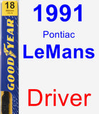 Driver Wiper Blade for 1991 Pontiac LeMans - Premium