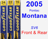 Front & Rear Wiper Blade Pack for 2005 Pontiac Montana - Premium