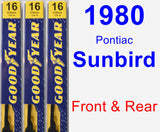 Front & Rear Wiper Blade Pack for 1980 Pontiac Sunbird - Premium