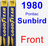 Front Wiper Blade Pack for 1980 Pontiac Sunbird - Premium