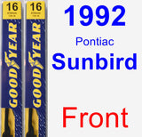 Front Wiper Blade Pack for 1992 Pontiac Sunbird - Premium