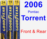 Front & Rear Wiper Blade Pack for 2006 Pontiac Torrent - Premium