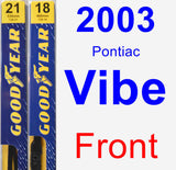 Front Wiper Blade Pack for 2003 Pontiac Vibe - Premium