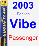 Passenger Wiper Blade for 2003 Pontiac Vibe - Premium