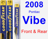 Front & Rear Wiper Blade Pack for 2008 Pontiac Vibe - Premium