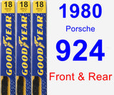 Front & Rear Wiper Blade Pack for 1980 Porsche 924 - Premium