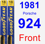 Front Wiper Blade Pack for 1981 Porsche 924 - Premium