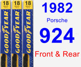 Front & Rear Wiper Blade Pack for 1982 Porsche 924 - Premium