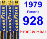 Front & Rear Wiper Blade Pack for 1979 Porsche 928 - Premium