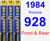 Front & Rear Wiper Blade Pack for 1984 Porsche 928 - Premium