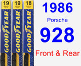 Front & Rear Wiper Blade Pack for 1986 Porsche 928 - Premium