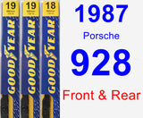 Front & Rear Wiper Blade Pack for 1987 Porsche 928 - Premium