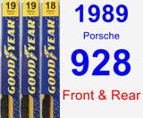 Front & Rear Wiper Blade Pack for 1989 Porsche 928 - Premium