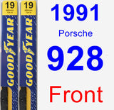 Front Wiper Blade Pack for 1991 Porsche 928 - Premium