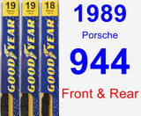 Front & Rear Wiper Blade Pack for 1989 Porsche 944 - Premium