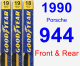 Front & Rear Wiper Blade Pack for 1990 Porsche 944 - Premium