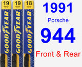 Front & Rear Wiper Blade Pack for 1991 Porsche 944 - Premium