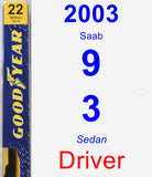 Driver Wiper Blade for 2003 Saab 9-3 - Premium