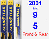 Front & Rear Wiper Blade Pack for 2001 Saab 9-5 - Premium