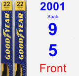 Front Wiper Blade Pack for 2001 Saab 9-5 - Premium