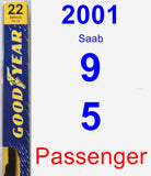 Passenger Wiper Blade for 2001 Saab 9-5 - Premium