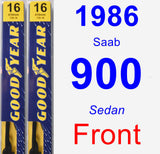 Front Wiper Blade Pack for 1986 Saab 900 - Premium