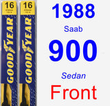 Front Wiper Blade Pack for 1988 Saab 900 - Premium