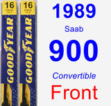 Front Wiper Blade Pack for 1989 Saab 900 - Premium