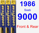 Front & Rear Wiper Blade Pack for 1986 Saab 9000 - Premium