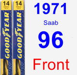 Front Wiper Blade Pack for 1971 Saab 96 - Premium