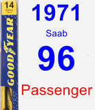 Passenger Wiper Blade for 1971 Saab 96 - Premium