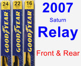 Front & Rear Wiper Blade Pack for 2007 Saturn Relay - Premium