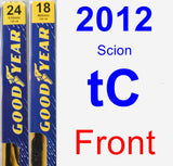 Front Wiper Blade Pack for 2012 Scion tC - Premium