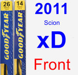 Front Wiper Blade Pack for 2011 Scion xD - Premium