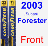 Front Wiper Blade Pack for 2003 Subaru Forester - Premium