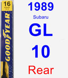 Rear Wiper Blade for 1989 Subaru GL-10 - Premium