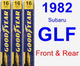 Front & Rear Wiper Blade Pack for 1982 Subaru GLF - Premium