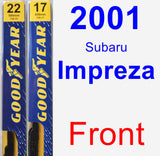 Front Wiper Blade Pack for 2001 Subaru Impreza - Premium