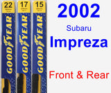 Front & Rear Wiper Blade Pack for 2002 Subaru Impreza - Premium