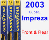 Front & Rear Wiper Blade Pack for 2003 Subaru Impreza - Premium